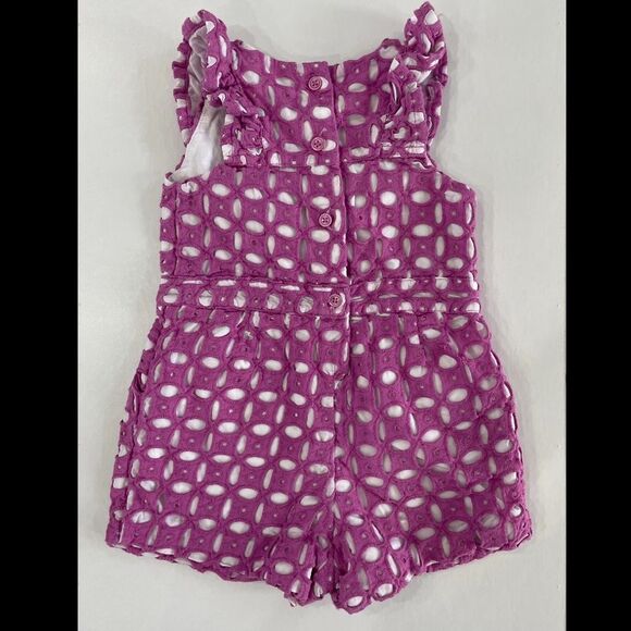 janie and Jack Girl Orchid Eyelet Romper Size 2 T - Picture 4 of 8
